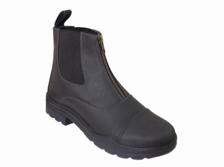 TdeT - Boot "Leoni" en cuir huilé noir