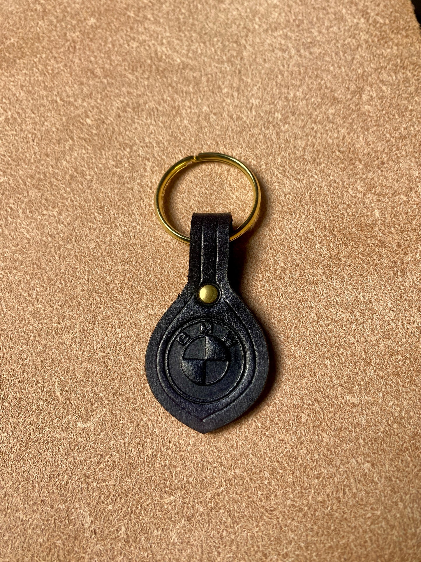 Artisanal - Porte-clé en cuir ovale BMW