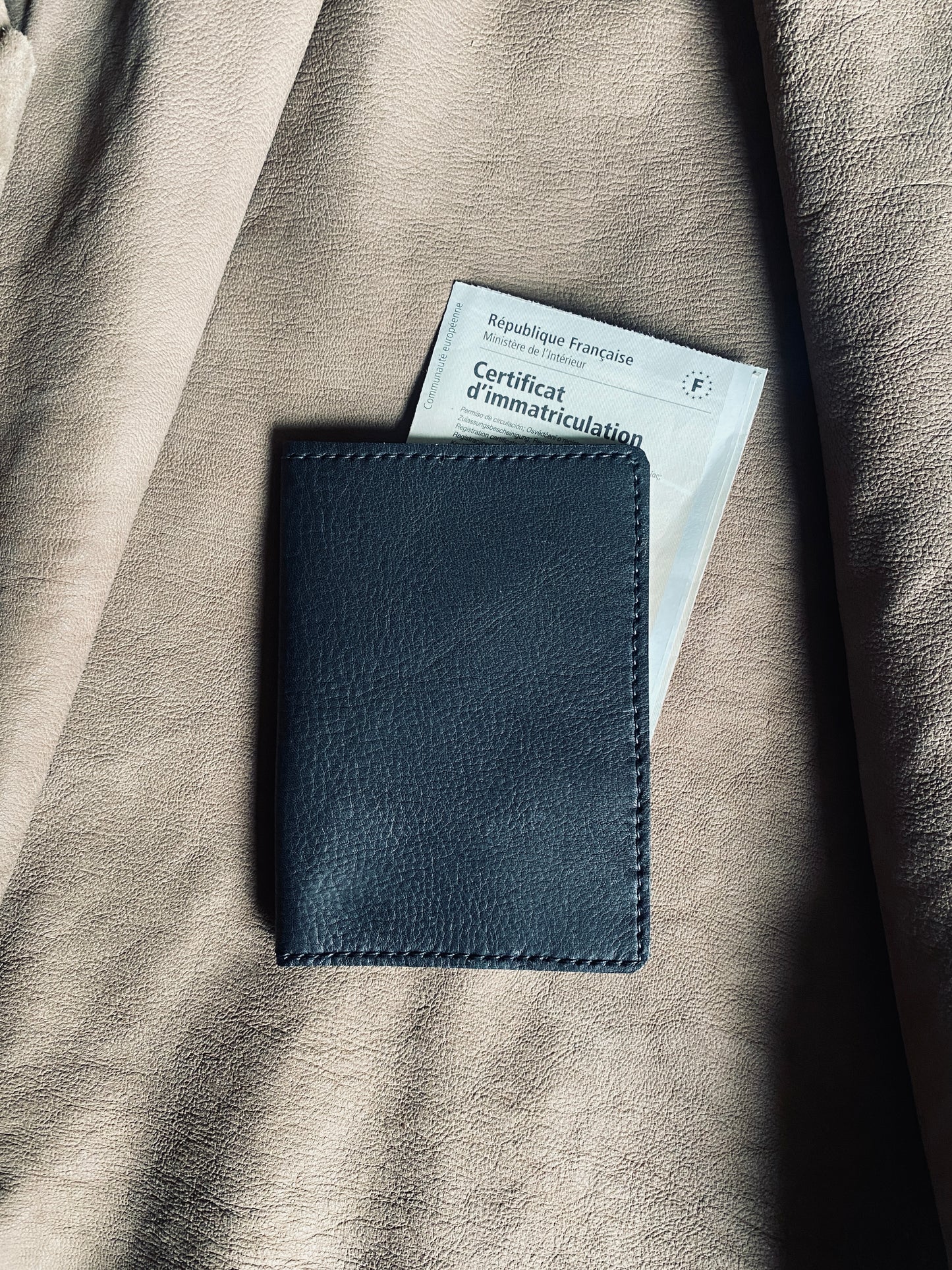 Artisanal - Pochette pour carte grise en cuir